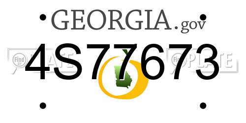 4S77673 Georgia License Plate