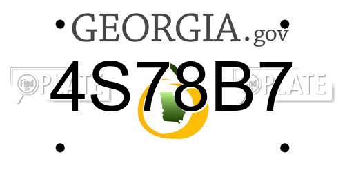 4S78B7 Georgia License Plate