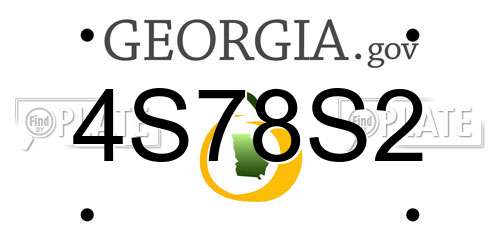 4S78S2 Georgia License Plate