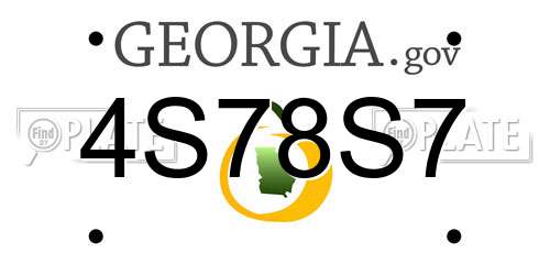 4S78S7 Georgia License Plate