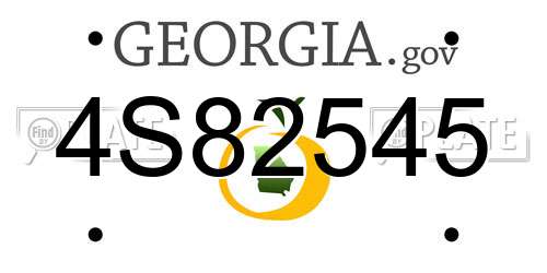 4S82545 Georgia License Plate
