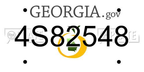 4S82548 Georgia License Plate