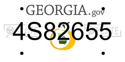 4S82655 Georgia License Plate