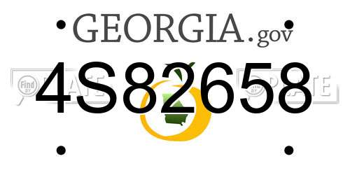 4S82658 Georgia License Plate