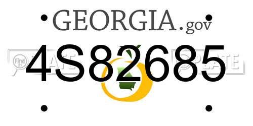 4S82685 Georgia License Plate
