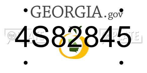 4S82845 Georgia License Plate