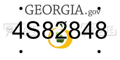 4S82848 Georgia License Plate