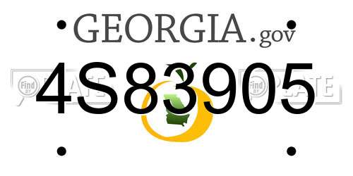 4S83905 Georgia License Plate