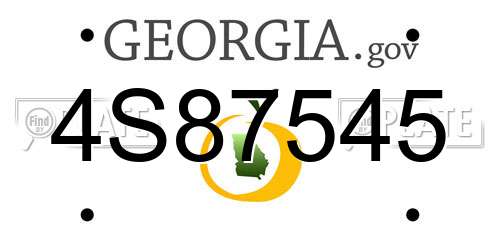 4S87545 Georgia License Plate