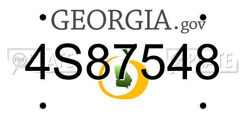 4S87548 Georgia License Plate