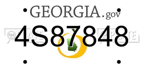 4S87848 Georgia License Plate