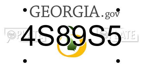 4S89S5 Georgia License Plate