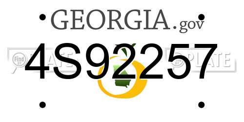 4S92257 Georgia License Plate
