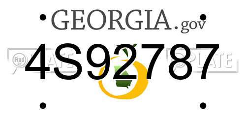 4S92787 Georgia License Plate