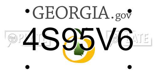 4S95V6 Georgia License Plate
