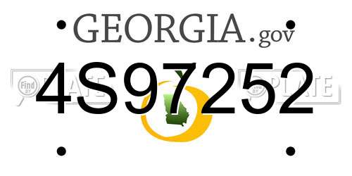 4S97252 Georgia License Plate