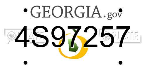 4S97257 Georgia License Plate