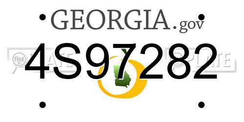4S97282 Georgia License Plate