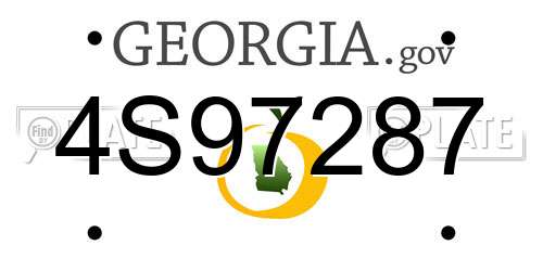 4S97287 Georgia License Plate