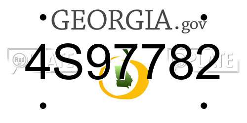 4S97782 Georgia License Plate