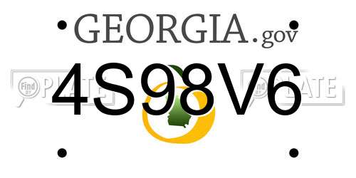 4S98V6 Georgia License Plate