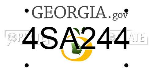 4SA244 Georgia License Plate