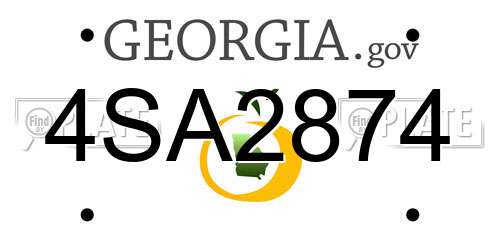 4SA2874 Georgia License Plate