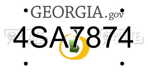 4SA7874 Georgia License Plate