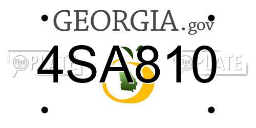 4SA810 Georgia License Plate