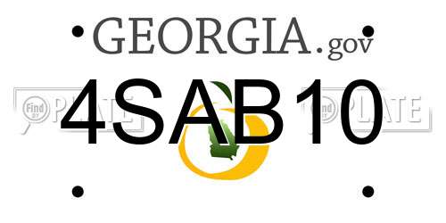 4SAB10 Georgia License Plate