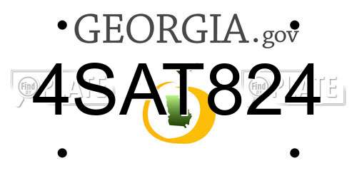 4SAT824 Georgia License Plate