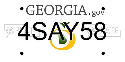 4SAY58 Georgia License Plate