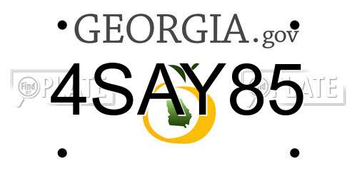 4SAY85 Georgia License Plate