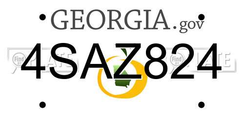 4SAZ824 Georgia License Plate