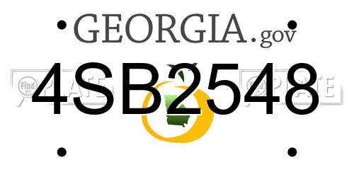 4SB2548 Georgia License Plate