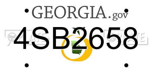 4SB2658 Georgia License Plate