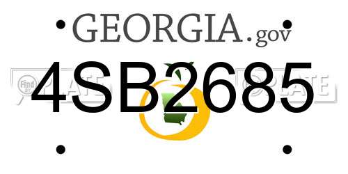 4SB2685 Georgia License Plate