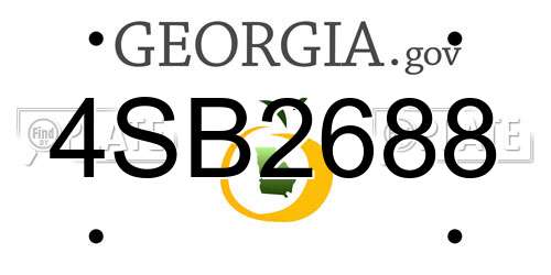 4SB2688 Georgia License Plate