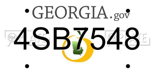 4SB7548 Georgia License Plate