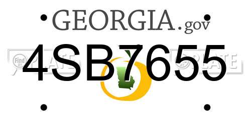 4SB7655 Georgia License Plate