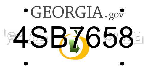 4SB7658 Georgia License Plate