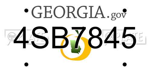4SB7845 Georgia License Plate