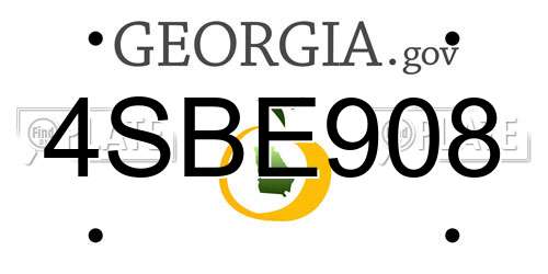 4SBE908 Georgia License Plate