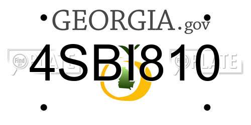 4SBI810 Georgia License Plate