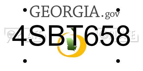 4SBT658 Georgia License Plate
