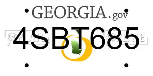 4SBT685 Georgia License Plate