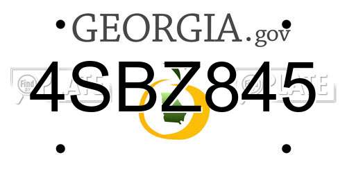 4SBZ845 Georgia License Plate
