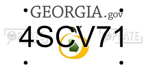 4SCV71 Georgia License Plate