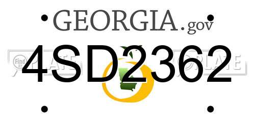 4SD2362 Georgia License Plate