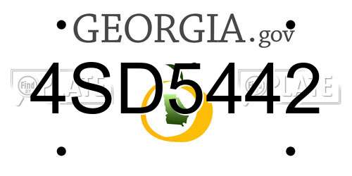 4SD5442 Georgia License Plate